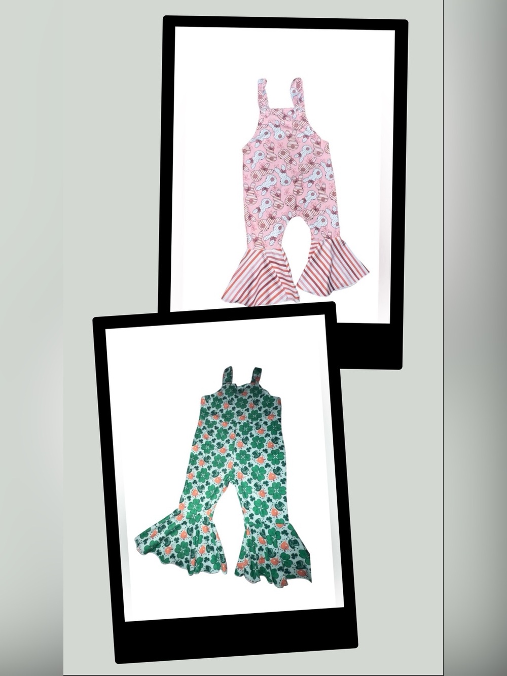 Boutique Toddler Girl 2T Bell Bottom Overalls Bundle | Bunny & Clover